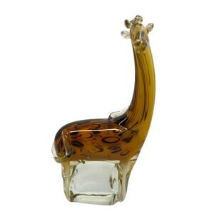 Giraffe Glass Figurine Paperweight Wild Life Collectible Safari Shelf Decor Desk